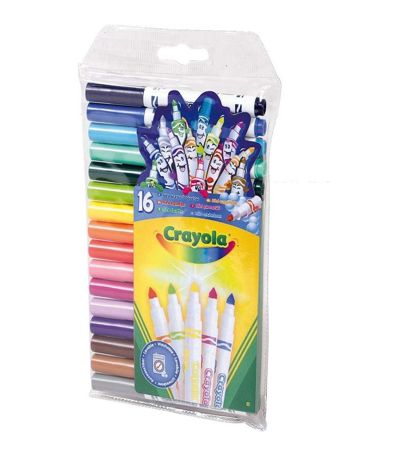 Crayola 16 легкосмываемых минифломастеров 3+ (5010065931022)