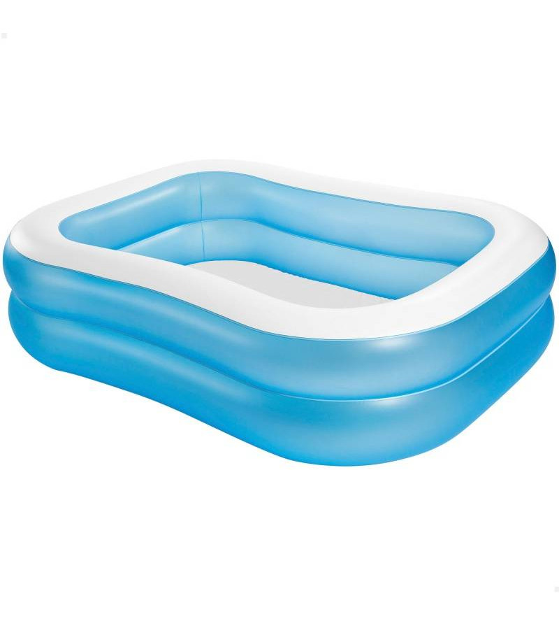 MEYENG Piscina hinchable rectangular Family de PVC grueso 180 x 140 x 60 cm apta para 2 niños piscina exterior rectangular para exterior e interior 