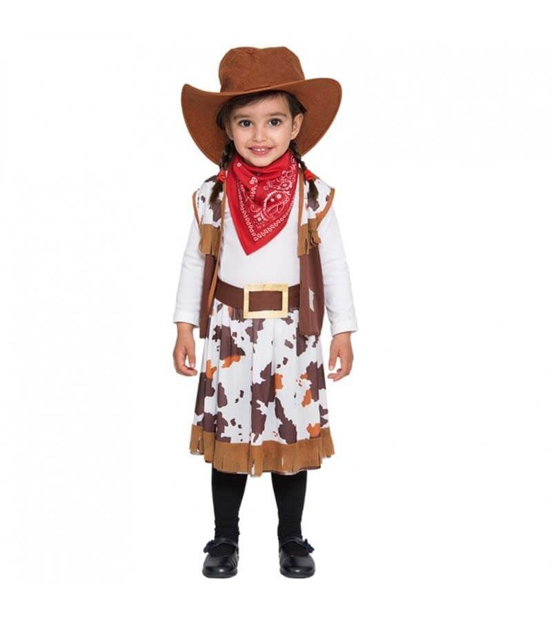 cerca Valiente caricia AFEDE:Disfraz vaquera de 92-104 cm para niños y niñas de 2-3años. El